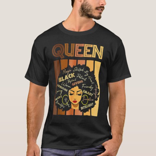 T-shirt Love Her Black History Month Queen Melanin Afro Fr (Devant)