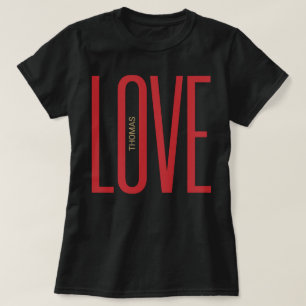 T-shirt Love High Lettres Rouge Golden Monogram Design chi