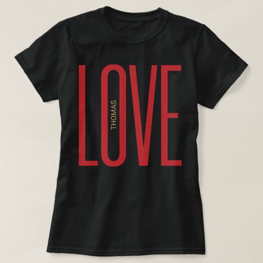 T-shirt Love High Lettres Rouge Golden Monogram Design chi (Design devant)