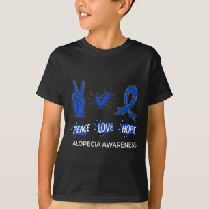 T-shirt Love Hope Alopecia Sensibilisation Areata Ribbon S