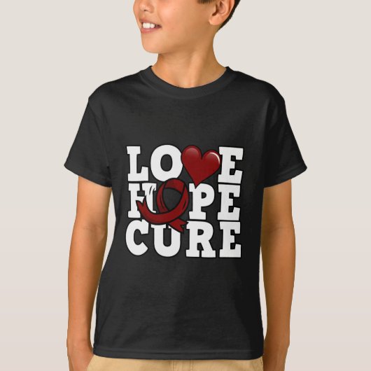 T-shirt Love Hope Cure - Sensibilisation aux cellules de f (Devant)