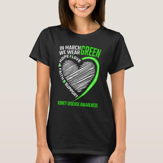 T-shirt Love Hope Faith March Nous portons une maladie du (Devant)