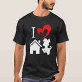 T-shirt Love House Chien coeur Valentines jour Chien Aime (Devant)