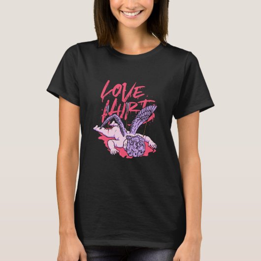 T-shirt Love Hurts Broken Sad Cupid Valentines Day Emo Bro (Devant)