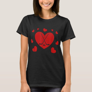 T-shirt Love Ice Hockey Coeurs Hockey Amateurs de hockey