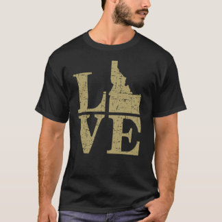 T-shirt Love Idaho Distressed Vintage ID Home Pride