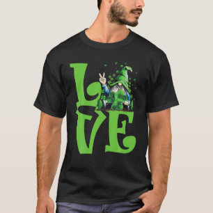 T-shirt Love Irish Gnome Cravate Shamrock St Patrick Day H