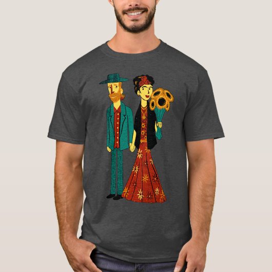 T-shirt Love is Art Frida Kahlo and Van Gogh (Devant)