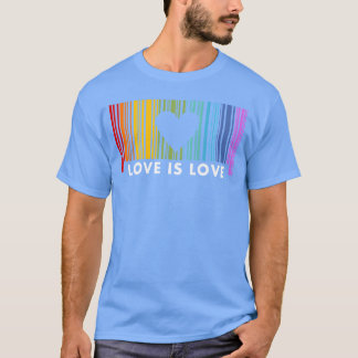 T-shirt Love Is Love Barcod Fille arc-en-ciel