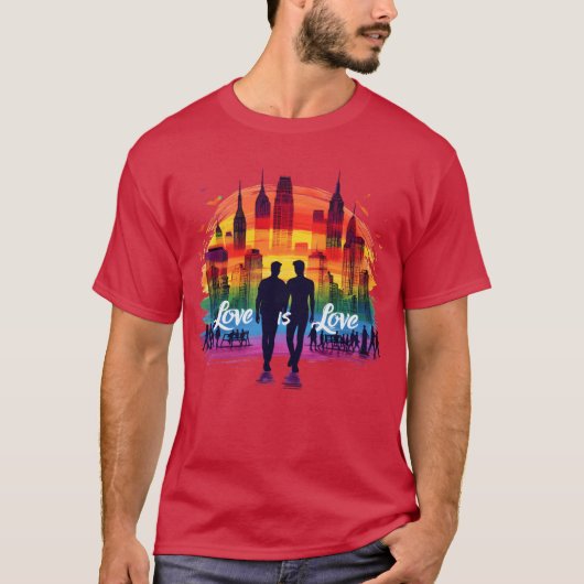 T-shirt Love is Love Celebrate Pride and Diversity retro (Devant)