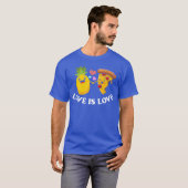 T-shirt Love Is Love Cute Pizza And Pineapple friends (Devant entier)