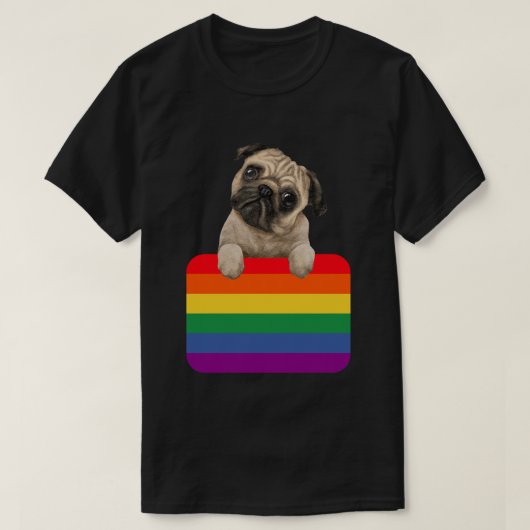 T-shirt Love Is Love Puppy rainbow (Design devant)