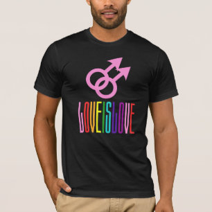 T-shirt Love is Love Rainbow Text LGBTQ Gay pride