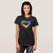 T-shirt Love is love Valentine spray paint rainbow heart (Devant entier)