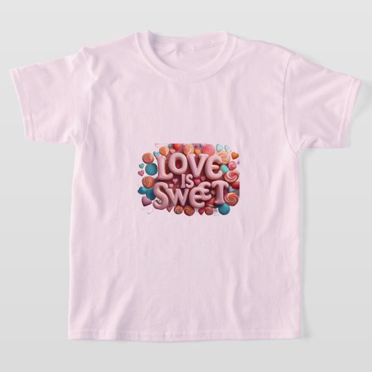 T-shirt Love Is Sweet Valentine Wedding Typography (Poser)