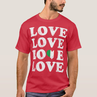 T-shirt Love Italian Flag Heart Italie Italia