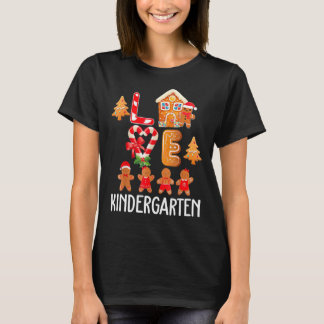 T-shirt Love Kindergarten enseignant Gingerpain Noël Ki