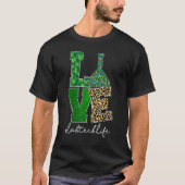 T-shirt Love Lab Tech Life Shamrocks Leopard Happy St Part (Devant)