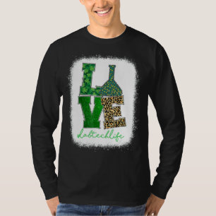 T-shirt Love Lab Tech Life Shamrocks Leopard Happy St Part