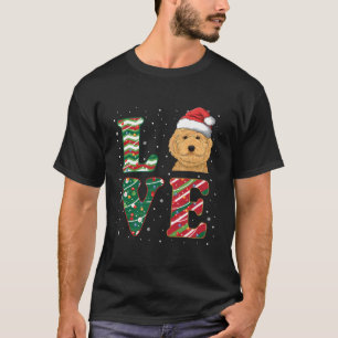 T-shirt Love Labradoodle Père Noël Amoureux des chiens Pap