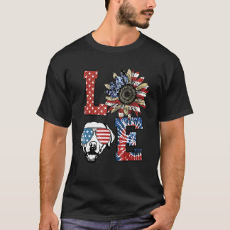 T-shirt Love Labrador-Retriever Chien Usa Drapeau Cravate