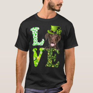 T-shirt Love Labrador St Patrick's Day Shamrock Irlandais