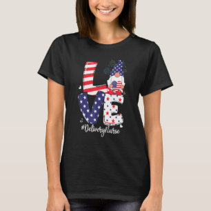 T-shirt Love Labs Infirmière 4 juillet Gnome Nurs