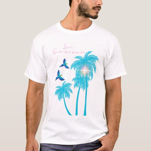 T-shirt Love Letter Design - Love, Summer xxoo (Devant)