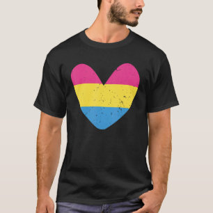 T-shirt Love Lgbtq Pansexual Coeur Drapeau Pour Le Mois De