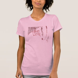 T-shirt Love Life Graffiti Dames Twofer Sheer