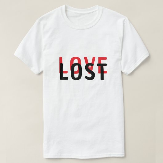 T-shirt LOVE & LOST Overlap Typographie Design (Design devant)