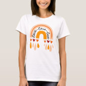 T-SHIRT LOVE LOVE LOVE LOVE BOHO RAINBOW ET HEARTS DESIGN (Devant)