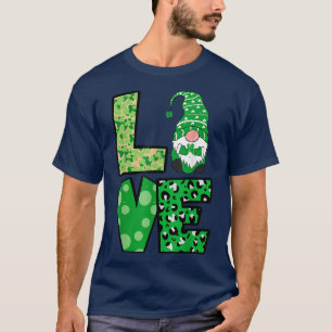 T-shirt Love Lunch Lady Gnome Funny St Patrick's Day Lucky
