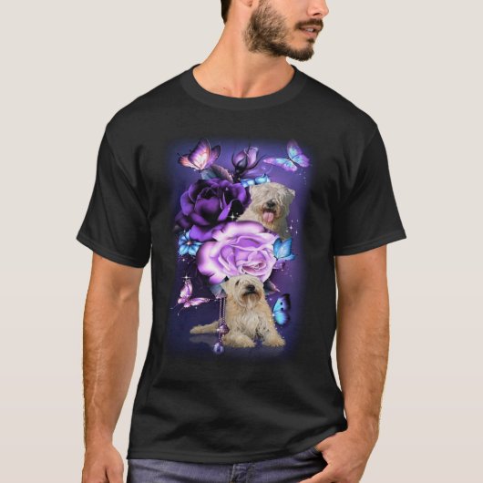 T-shirt Love Magical Wheaten terrier violet Rose Flower B (Devant)