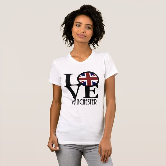 T-shirt LOVE Manchester Angleterre (Devant entier)