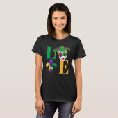 T-shirt Love Mardi Gras Jester Fleur-de-Lis (Devant entier)