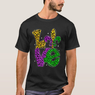 T-shirt LOVE Mardi Gras Léopard Carnaval Festival Hommes F