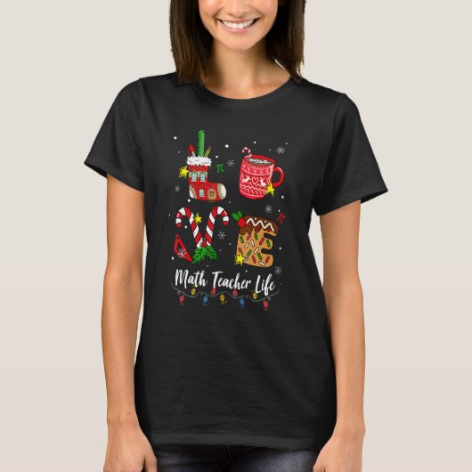 T-shirt Love Math Teacher Life Candy Cane Lover Funny Chri (Devant)