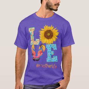 T-shirt LOVE Mère Vie Tongs Tournesol Été Mothe