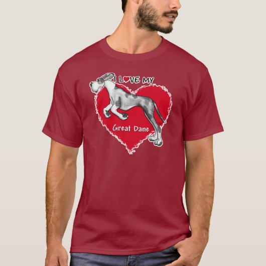 T-shirt Love MerleB Great Dane UC (Devant)