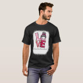 T-shirt Love Messy Bun Teacher Assistant Valentine's Day M (Devant entier)