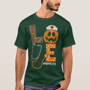 T-shirt Love MHN Vie Leopard Femmes Citrouilles, Halloween