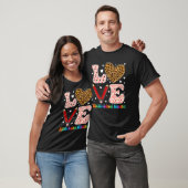T-shirt Love Middle School Educator Leopard Plaid Valentin (Unisexe)