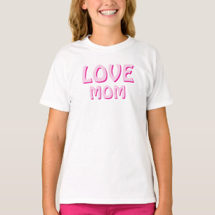 T-SHIRT LOVE MOM SIMPLE DESIGN DAUGHTER DRESS