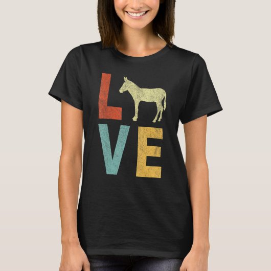 T-shirt Love Mule Mule Cote Retro (Devant)