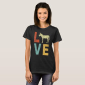 T-shirt Love Mule Mule Cote Retro (Devant entier)