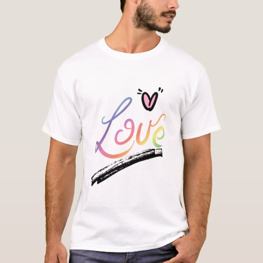 T-shirt Love Multi Couleurs  (Devant)