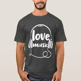 T-shirt Love Musique vêtements avec écouteurs amis