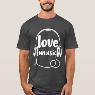 T-shirt Love Musique vêtements avec écouteurs amis