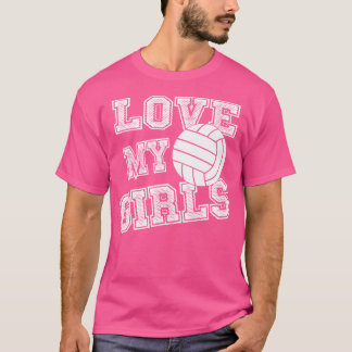 T-shirt Love My Girls Volleyball Shirt Pour Moms-Cute Voll